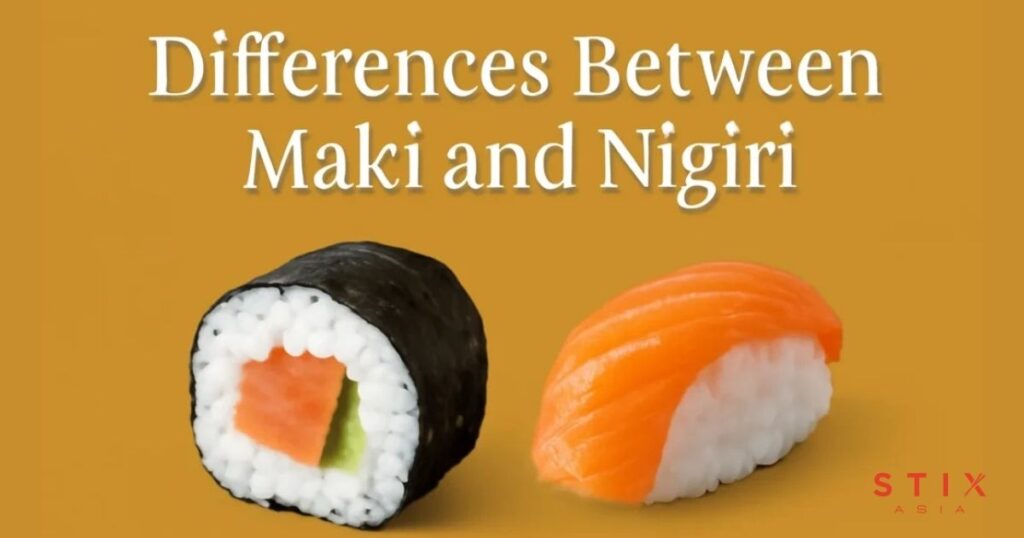 Difference between maki and nigiri