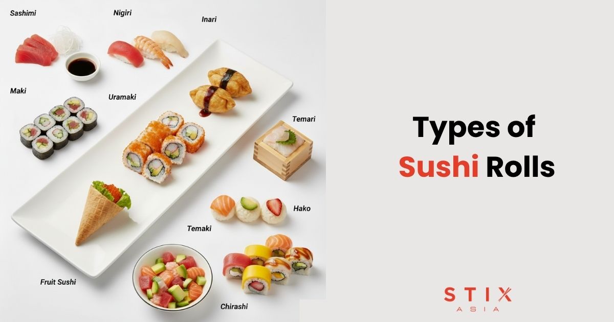 Different sushi roll types